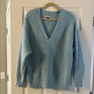 American Eagle Outfitters Light Blue V-Neck Sweater